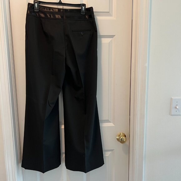 Tuxedo Style Dress Trousers, 32x30, Wide Leg, Black, Worn 1x, EUC, Front Crease - Picture 3 of 8